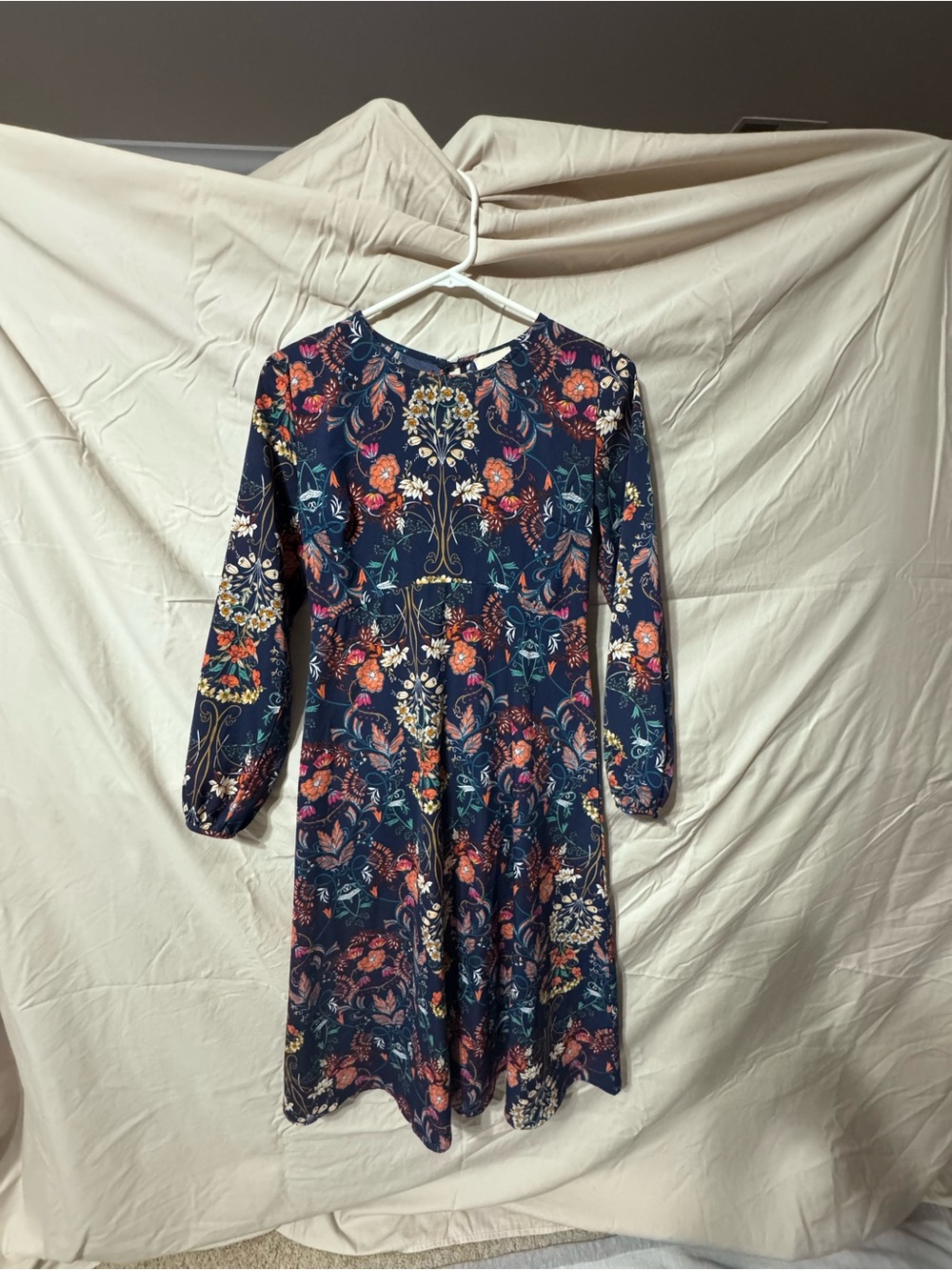 Madeline Navy Floral Long Sleeve Dress
